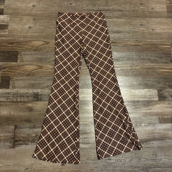 No Boundaries Pants - Plaid Flare Pants